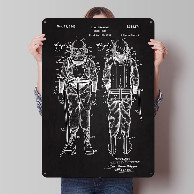 Retro Gaming At Home - Poster in Metallo con Brevetto del