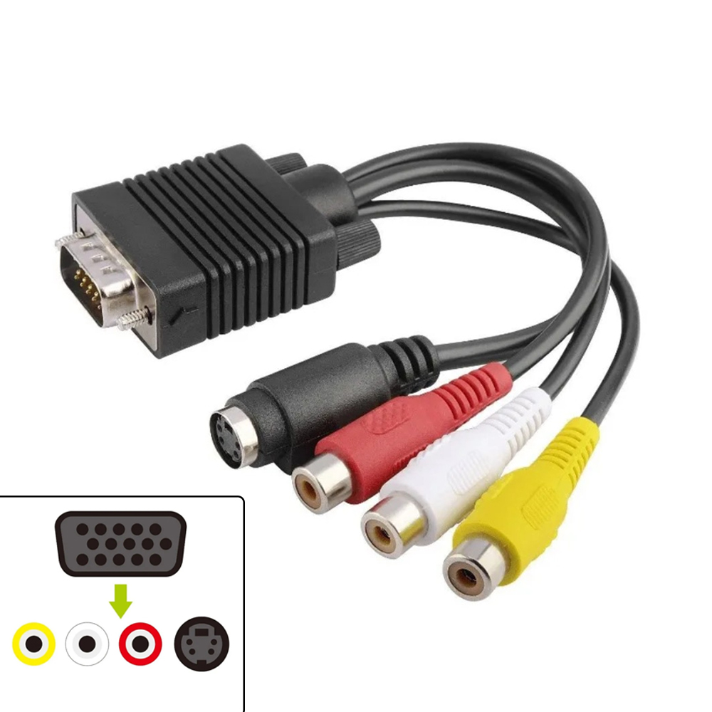 Composite Rca Cable - Cavo adattatore VGA a S-Video 3