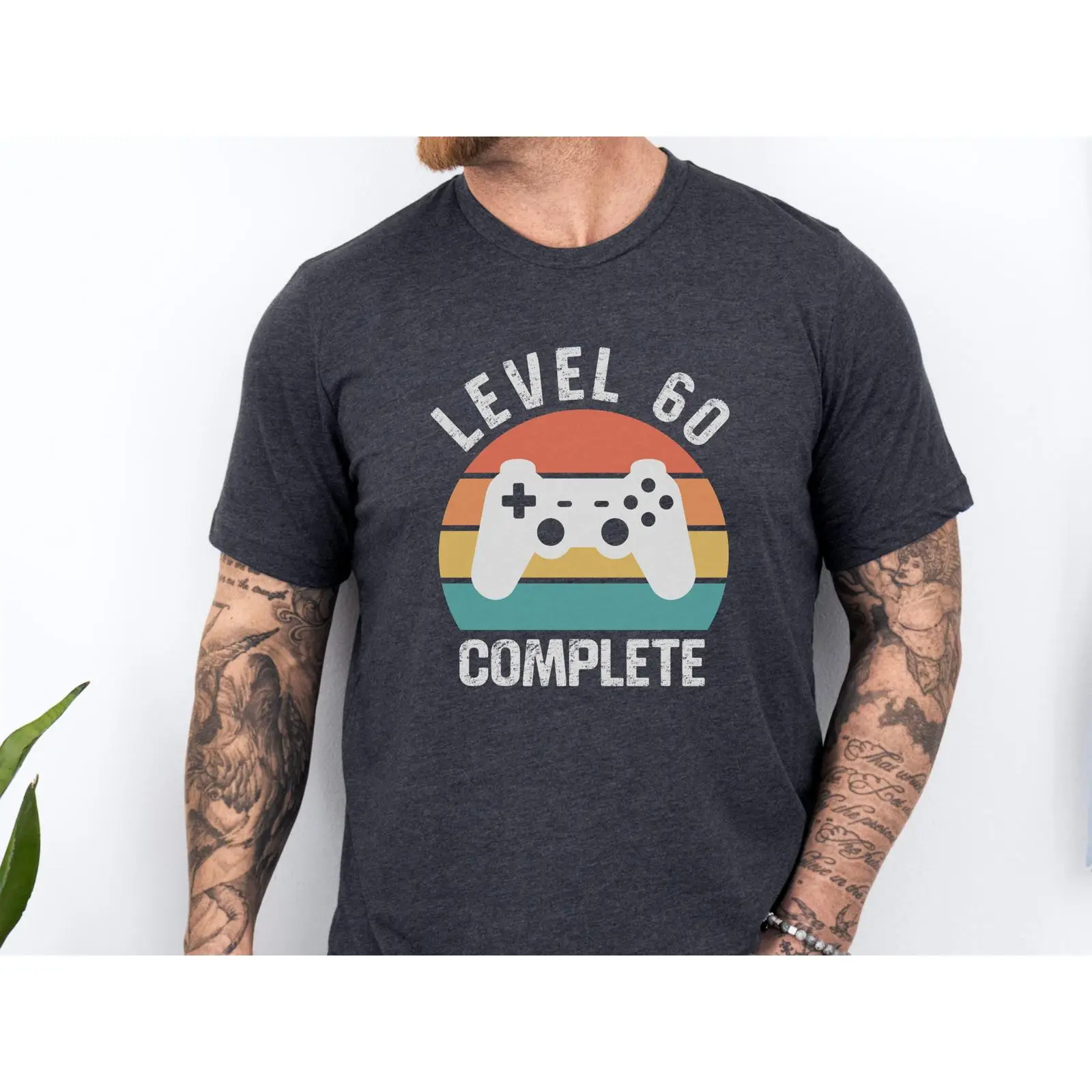 Retro Gaming Achievements - T-shirt Completa Livello 60, Stile Vintage