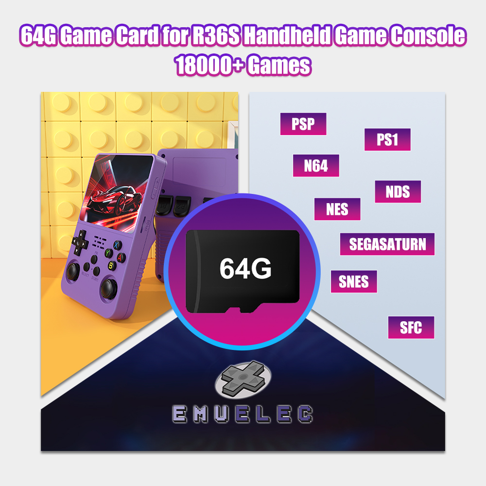 Retro Gaming R36S - Scheda TF di gioco 64G per