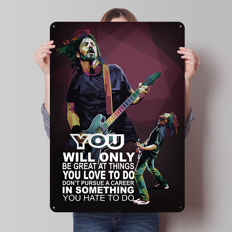 Retro Gaming At Home - Poster in Latta con Citazioni Rockstar,
