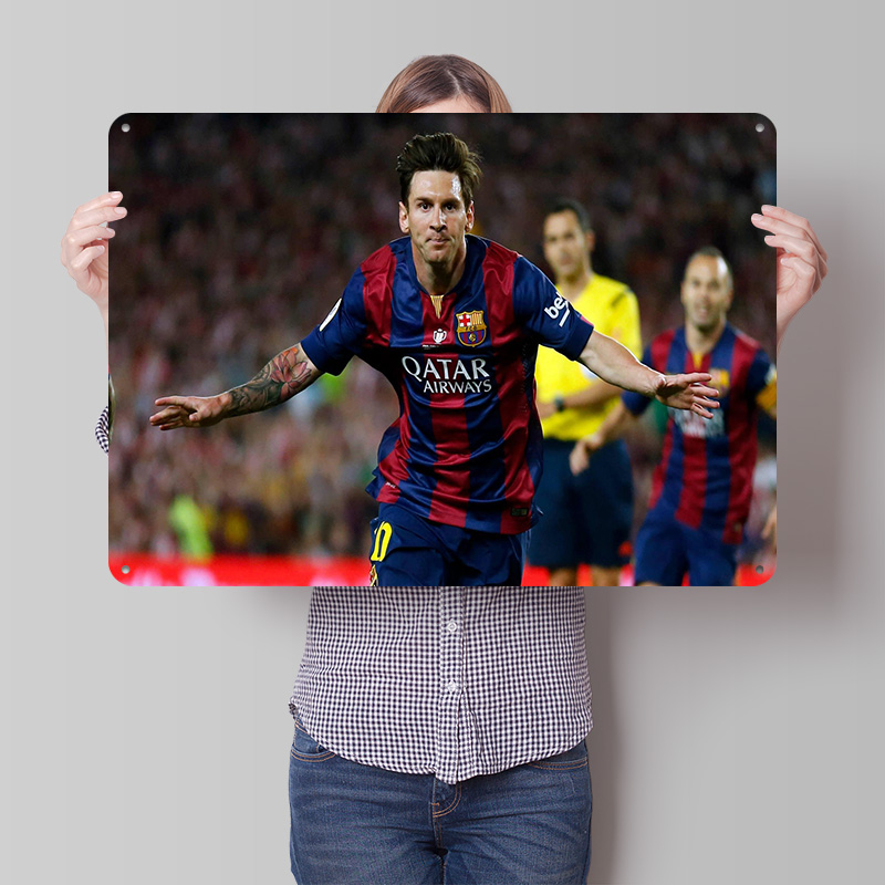 Retro Gaming At Home - Poster di Lionel Messi, Stampa Artistica