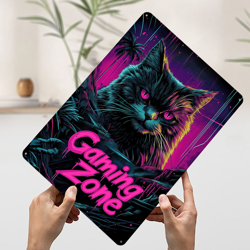 Poster in Metallo a Tema Gatto - Retro Gaming At Home recensione e prezzo