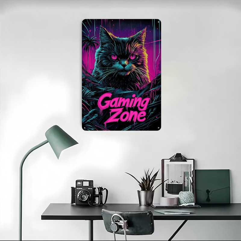 Poster in Metallo a Tema Gatto - Retro Gaming At Home recensione e prezzo