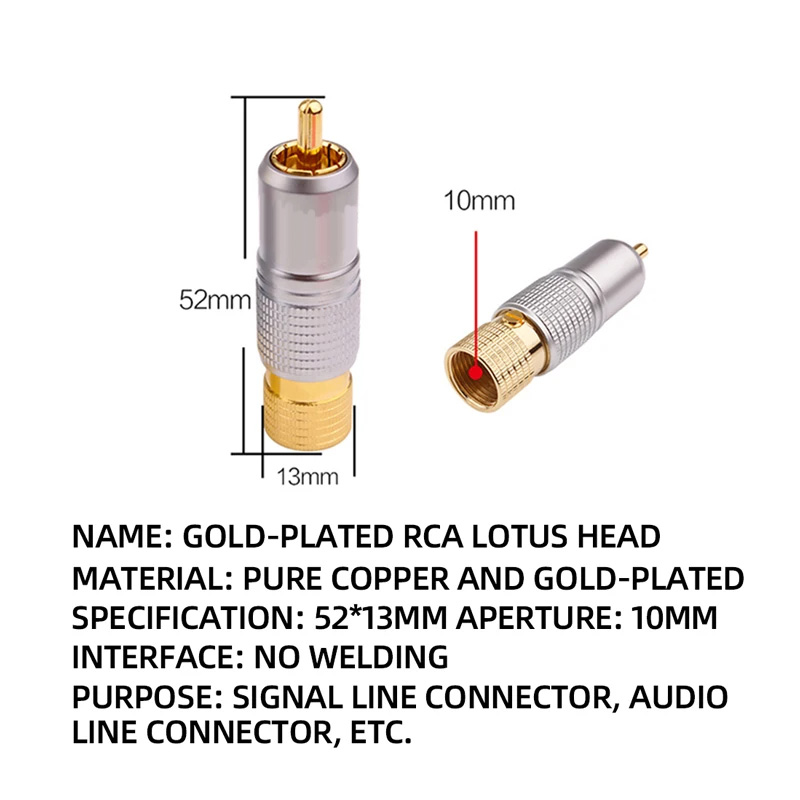 4 pz Hifi 24K Placcato Oro RCA - Composite Rca Cable recensione e prezzo